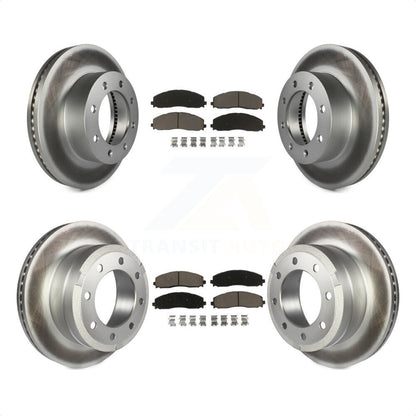 [Avant + Arrière] Kit de disque (revêtu) et plaquette (céramique) de frein pour Ford F-250 Super Duty F-350 4WD KGC-101152 par Transit Auto