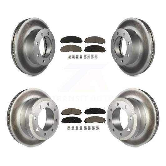 [Avant + Arrière] Kit de disque (revêtu) et plaquette (céramique) de frein pour Ford F-250 Super Duty F-350 4WD KGC-101152