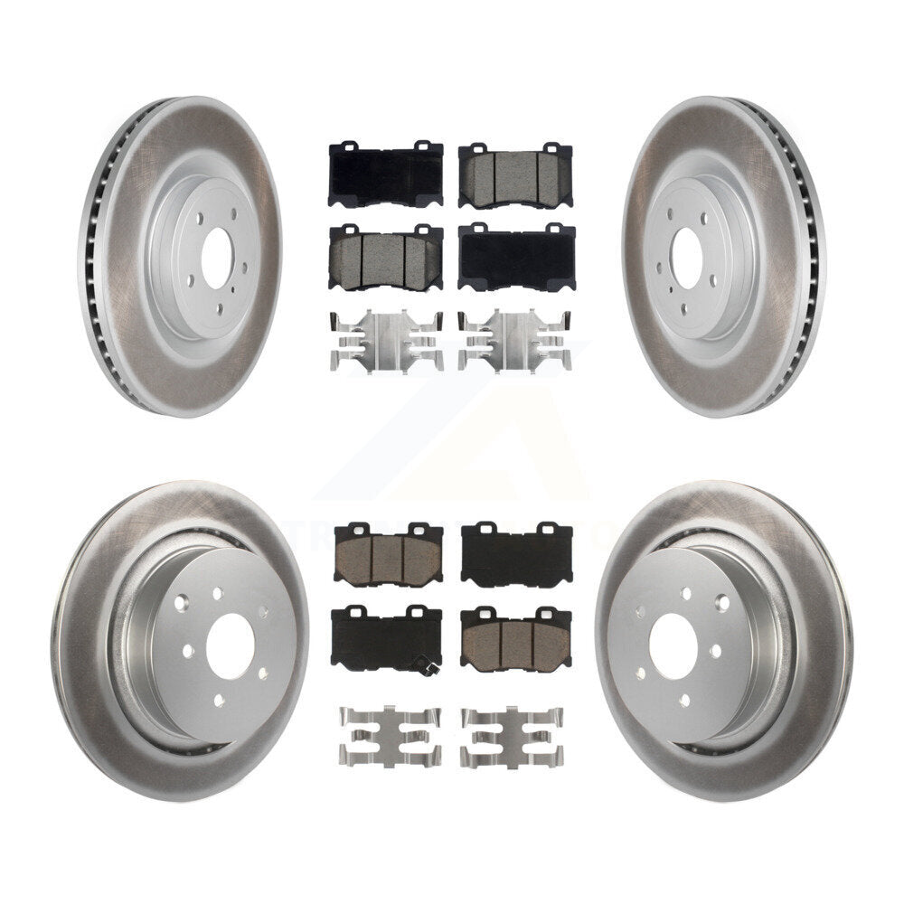 [Avant + Arrière] Kit de disque (revêtu) et plaquette (céramique) de frein pour INFINITI Q50 M37 Q60 Q70 Q70L QX70 M56 FX50 KGC-101159