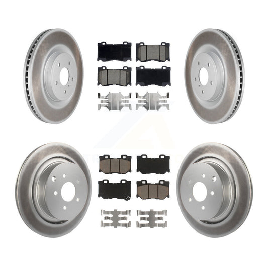 [Avant + Arrière] Kit de disque (revêtu) et plaquette (céramique) de frein pour INFINITI Q50 M37 Q60 Q70 Q70L QX70 M56 FX50 KGC-101159