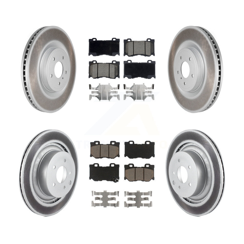 [Avant + Arrière] Kit de disque (revêtu) et plaquette (céramique) de frein pour INFINITI G37 Nissan 370Z Q60 Z KGC-101163