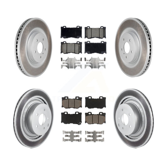 [Avant + Arrière] Kit de disque (revêtu) et plaquette (céramique) de frein pour INFINITI G37 Nissan 370Z Q60 Z KGC-101163