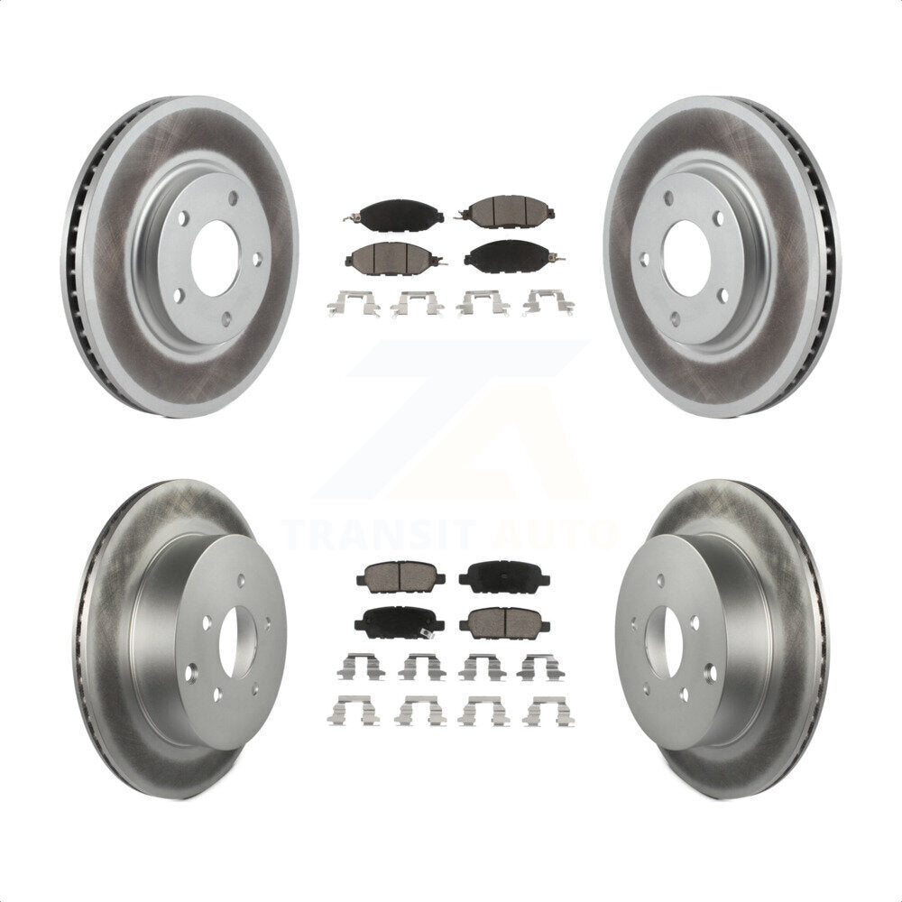 [Avant + Arrière] Kit de disque (revêtu) et plaquette (céramique) de frein pour 2016 Nissan Pathfinder From 11 15 KGC-101164 par Transit Auto