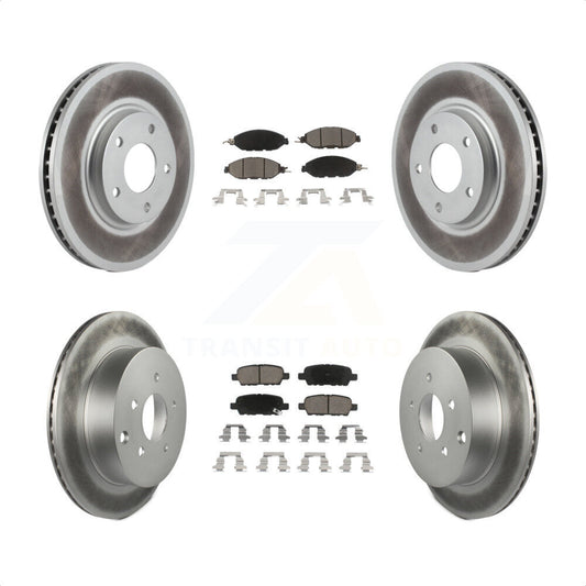 [Avant + Arrière] Kit de disque (revêtu) et plaquette (céramique) de frein pour 2016 Nissan Pathfinder From 11 15 KGC-101164 par Transit Auto