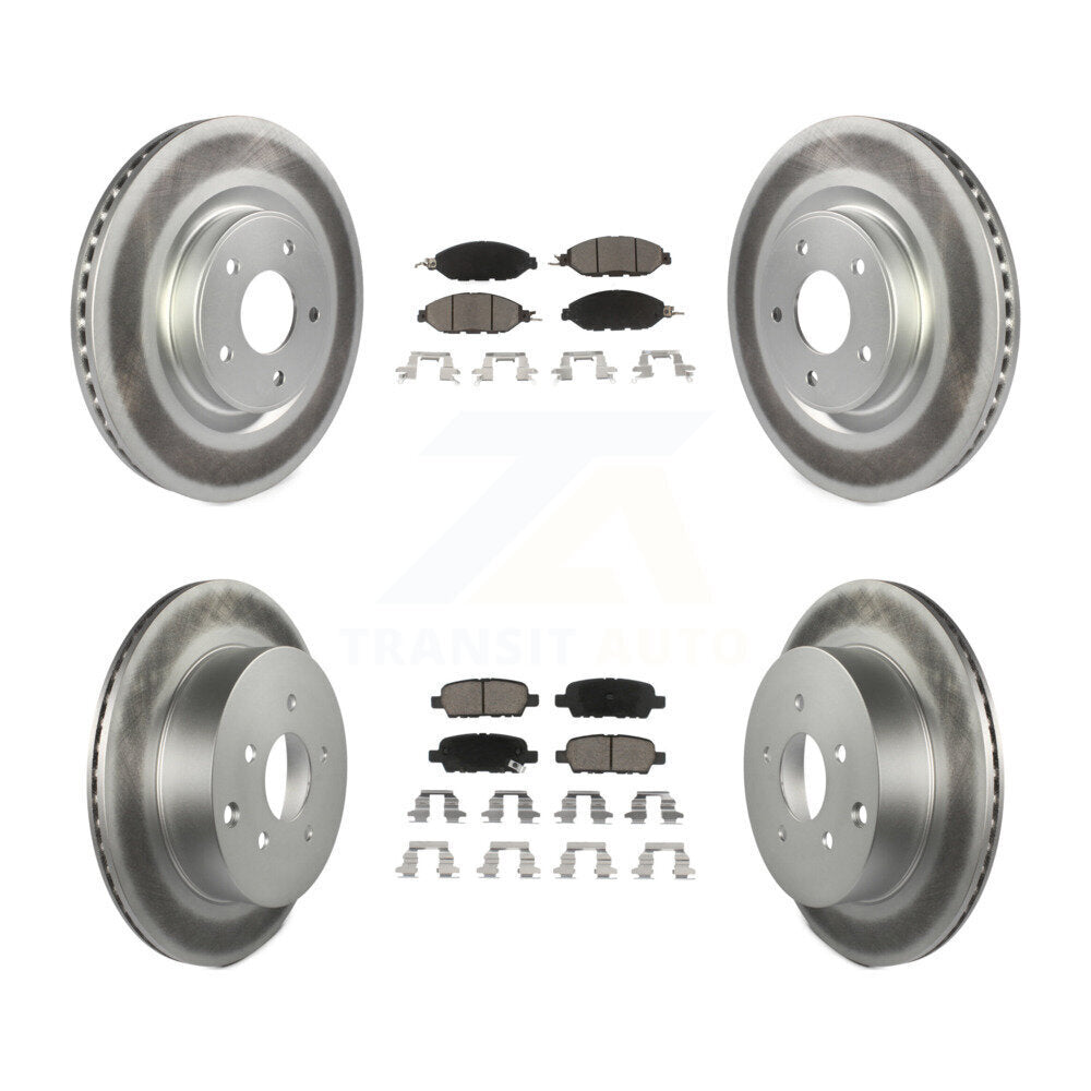 [Avant + Arrière] Kit de disque (revêtu) et plaquette (céramique) de frein pour Nissan Pathfinder Murano INFINITI QX60 JX35 KGC-101165