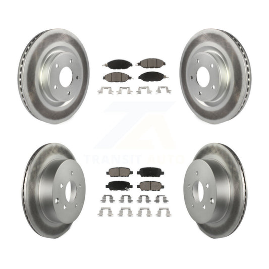 [Avant + Arrière] Kit de disque (revêtu) et plaquette (céramique) de frein pour Nissan Pathfinder Murano INFINITI QX60 JX35 KGC-101165