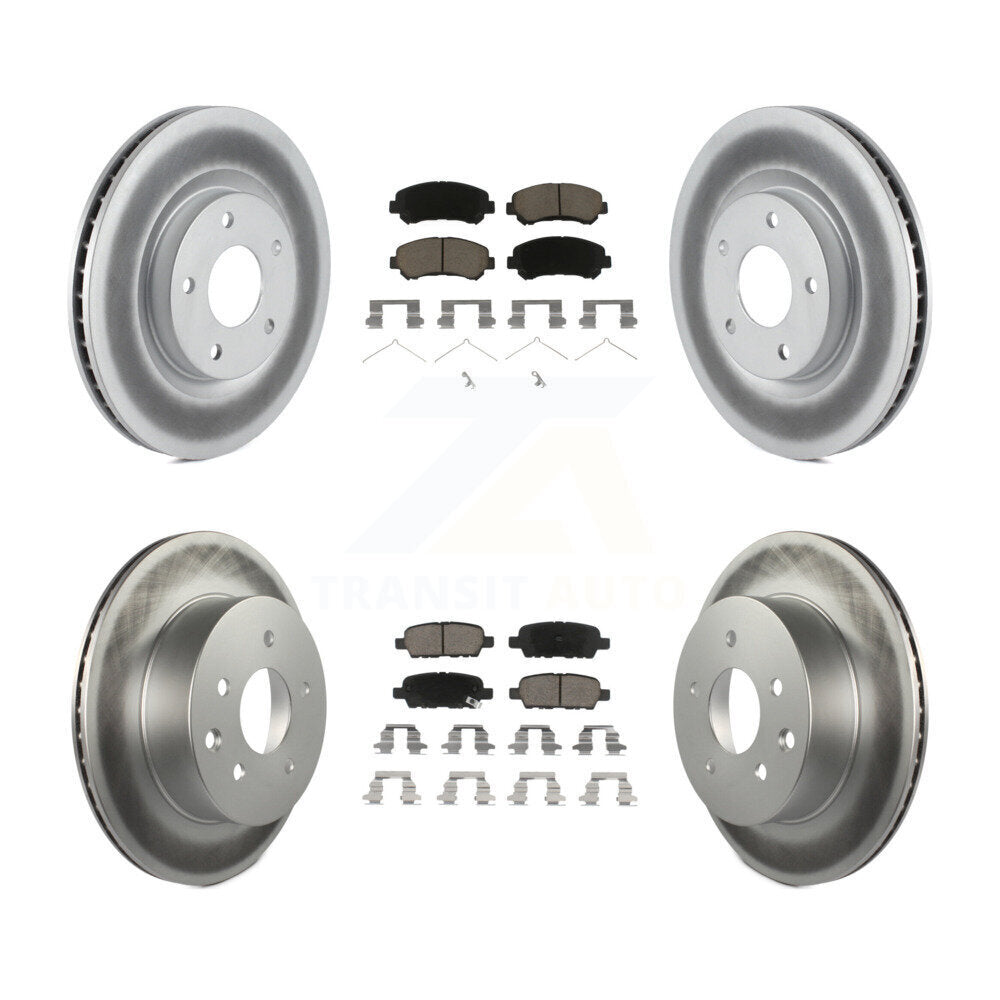 [Avant + Arrière] Kit de disque (revêtu) et plaquette (céramique) de frein pour Nissan Rogue Select KGC-101166
