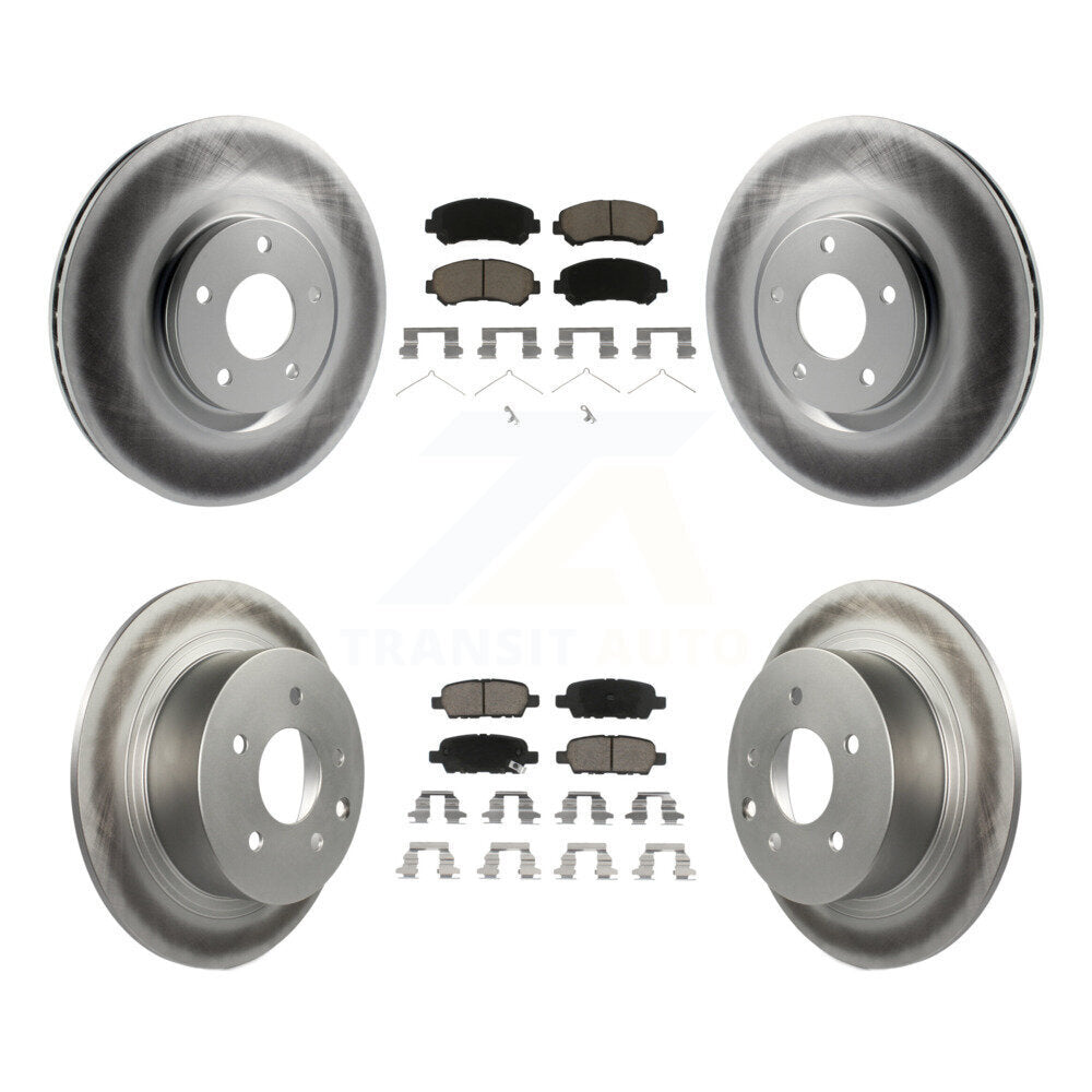 [Avant + Arrière] Kit de disque (revêtu) et plaquette (céramique) de frein pour 2007-2012 Nissan Sentra SE-R Spec V KGC-101169