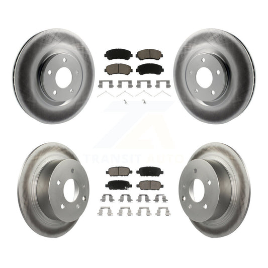 [Avant + Arrière] Kit de disque (revêtu) et plaquette (céramique) de frein pour 2007-2012 Nissan Sentra SE-R Spec V KGC-101169