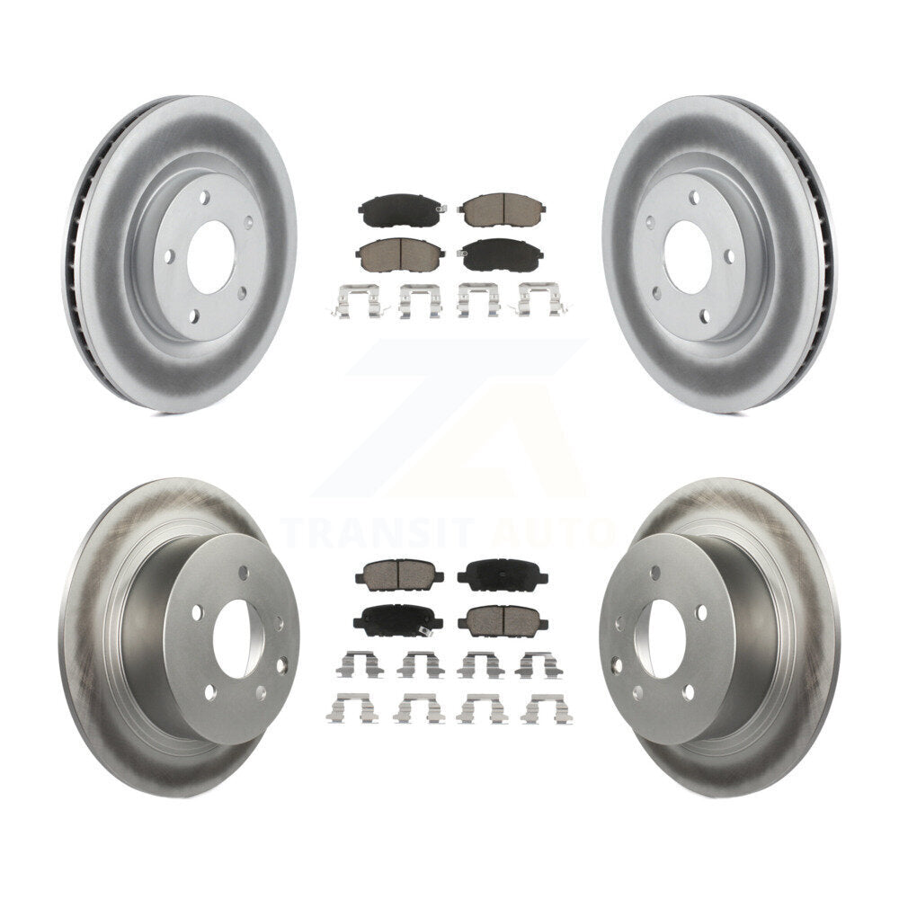 [Avant + Arrière] Kit de disque (revêtu) et plaquette (céramique) de frein pour 2007-2012 Nissan Sentra SE-R KGC-101170