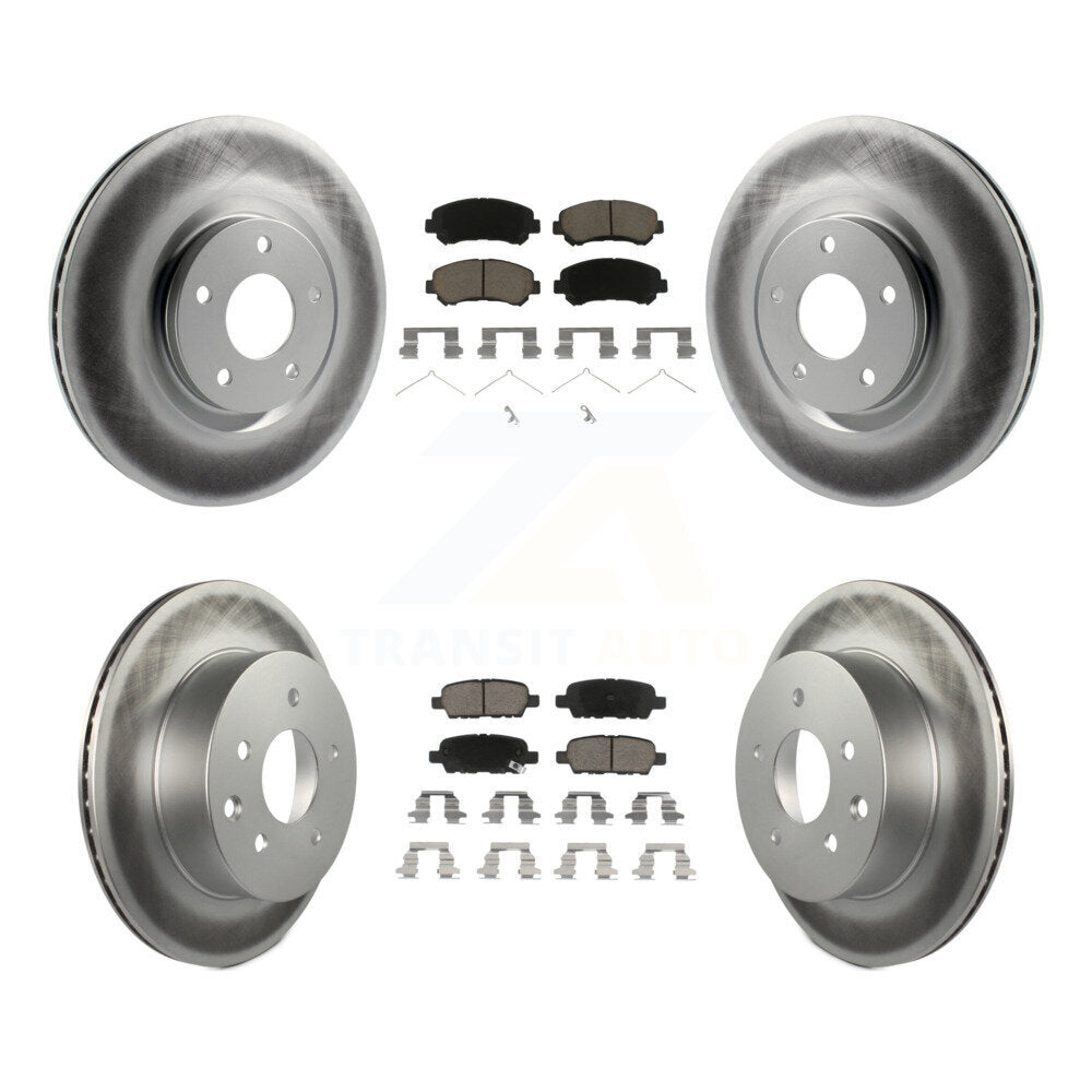 [Avant + Arrière] Kit de disque (revêtu) et plaquette (céramique) de frein pour 2014-2017 Nissan Juke Nismo RS KGC-101176
