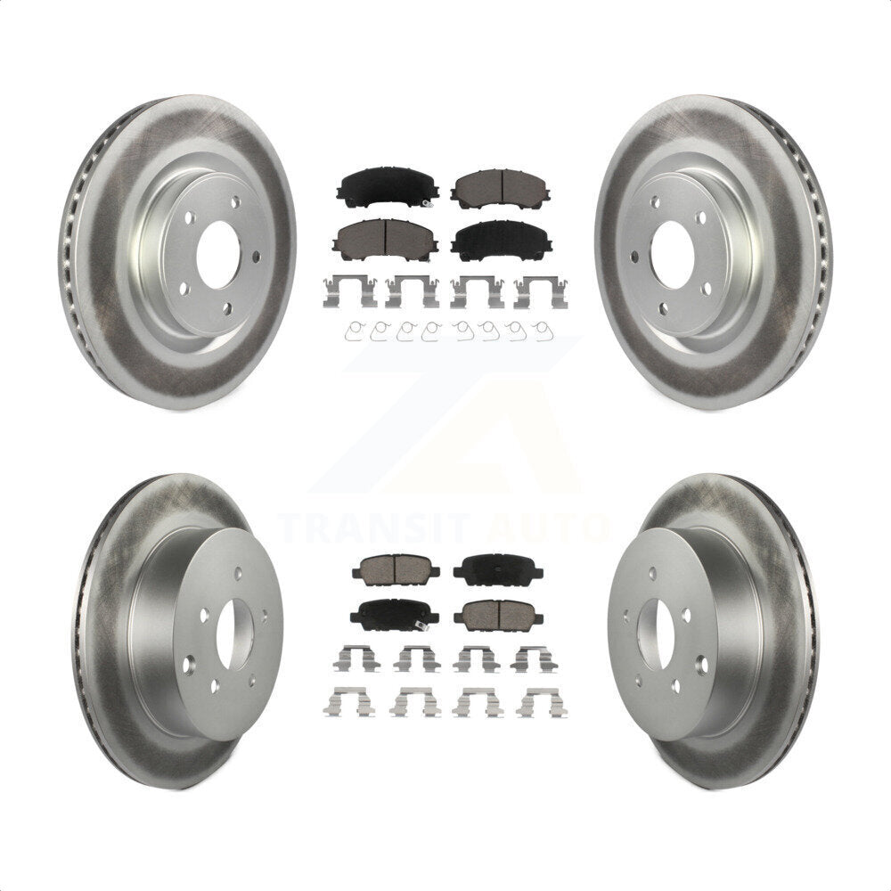 [Avant + Arrière] Kit de disque (revêtu) et plaquette (céramique) de frein pour INFINITI Q50 Q60 KGC-101184 par Transit Auto