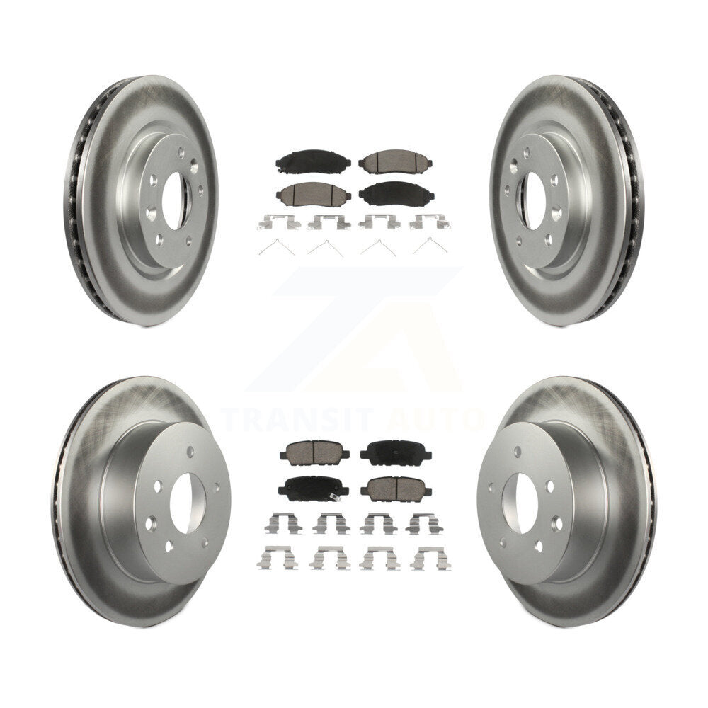 [Avant + Arrière] Kit de disque (revêtu) et plaquette (céramique) de frein pour 2015 Nissan LEAF Vehicles Manufactured In Japan KGC-101188