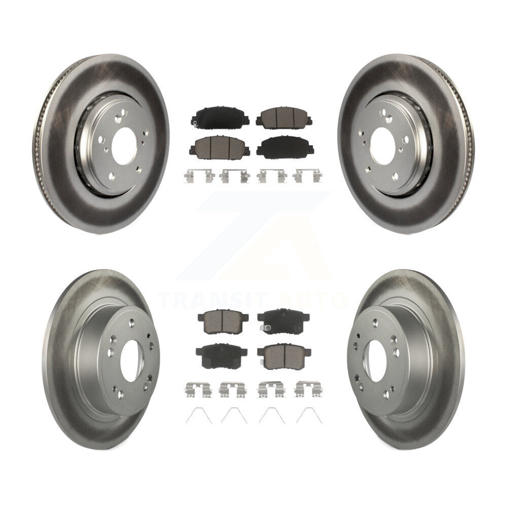 [Avant + Arrière] Kit de disque (revêtu) et plaquette (céramique) de frein pour 2017 Honda Accord Hybrid EX-L Touring KGC-101196