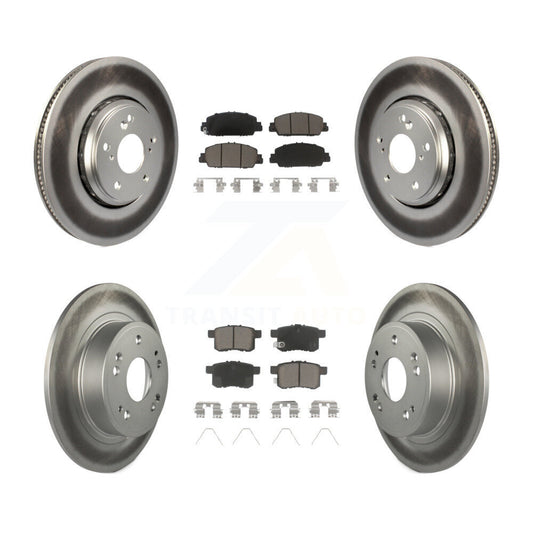 [Avant + Arrière] Kit de disque (revêtu) et plaquette (céramique) de frein pour 2017 Honda Accord Hybrid EX-L Touring KGC-101196