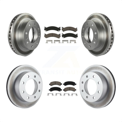 [Avant + Arrière] Kit de disque (revêtu) et plaquette (céramique) de frein pour Chevrolet Express 2500 GMC Savana KGC-101200 par Transit Auto