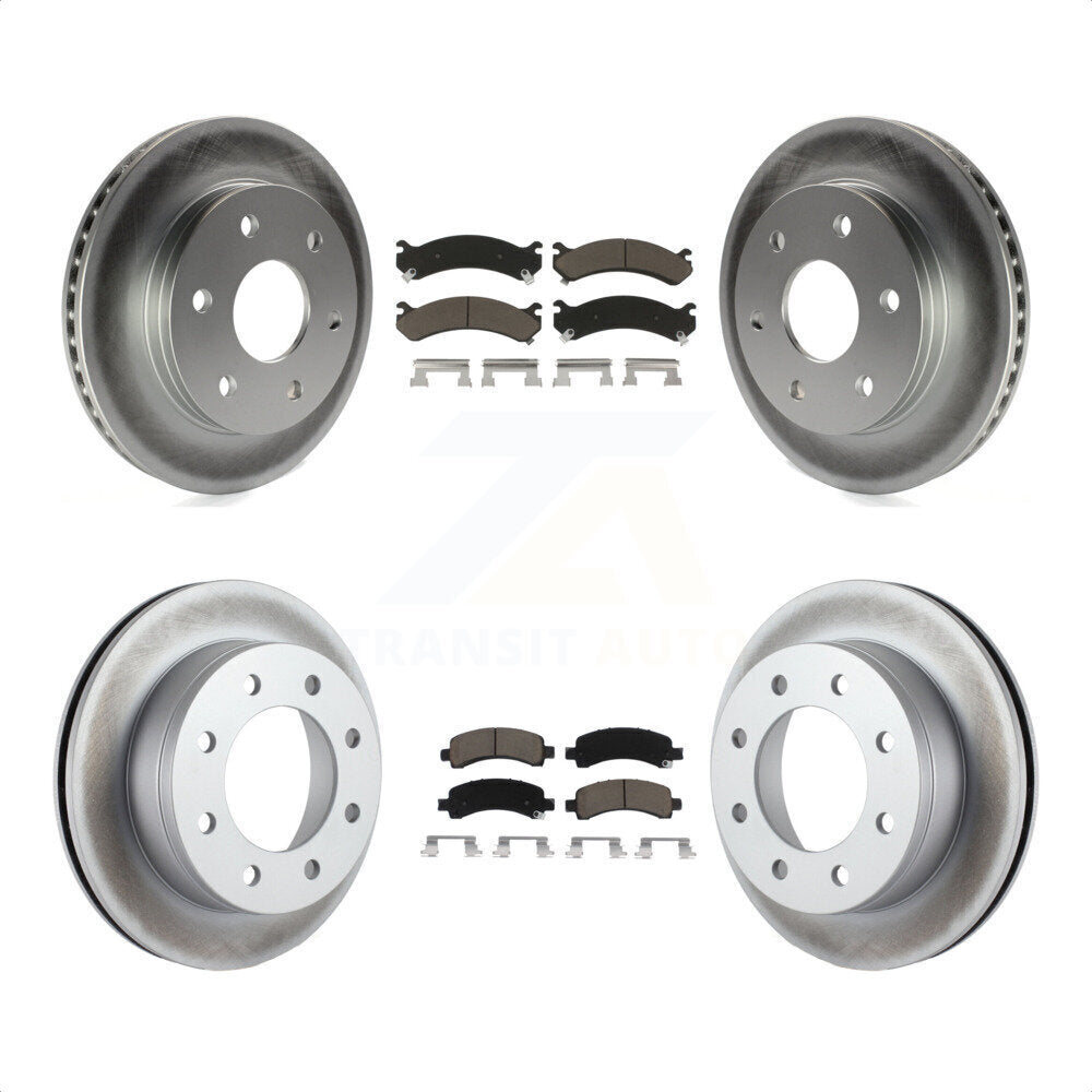 [Avant + Arrière] Kit de disque (revêtu) et plaquette (céramique) de frein pour 2006 Chevrolet Express 2500 GAS engine avec 6 Lug Wheels KGC-101203 par Transit Auto
