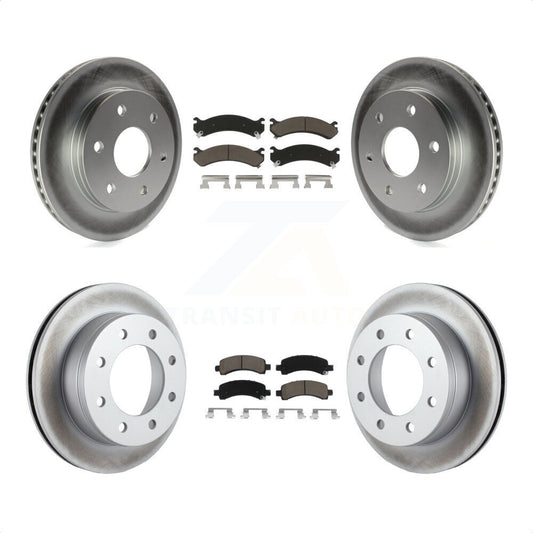 [Avant + Arrière] Kit de disque (revêtu) et plaquette (céramique) de frein pour 2006 Chevrolet Express 2500 GAS engine avec 6 Lug Wheels KGC-101203 par Transit Auto