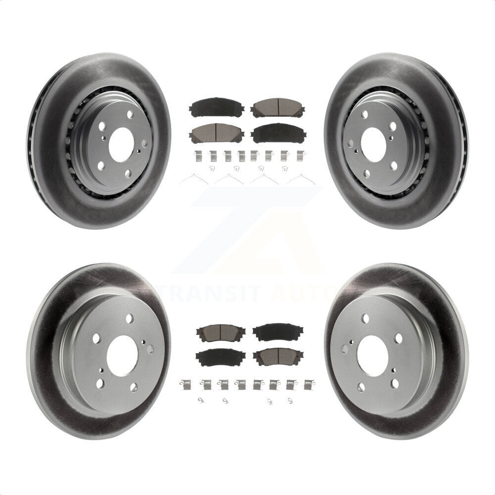 [Avant + Arrière] Kit de disque (revêtu) et plaquette (céramique) de frein pour Lexus NX200t NX300 NX300h KGC-101204 par Transit Auto