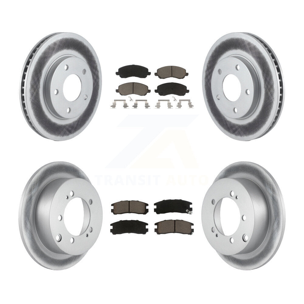 [Avant + Arrière] Kit de disque (revêtu) et plaquette (céramique) de frein pour Chrysler Sebring Mitsubishi Dodge Stratus Eclipse Galant KGC-101209