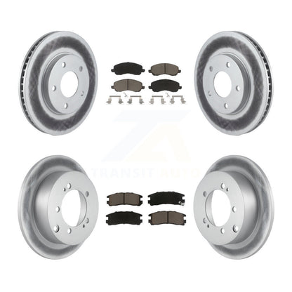 [Avant + Arrière] Kit de disque (revêtu) et plaquette (céramique) de frein pour Chrysler Sebring Mitsubishi Dodge Stratus Eclipse Galant KGC-101209