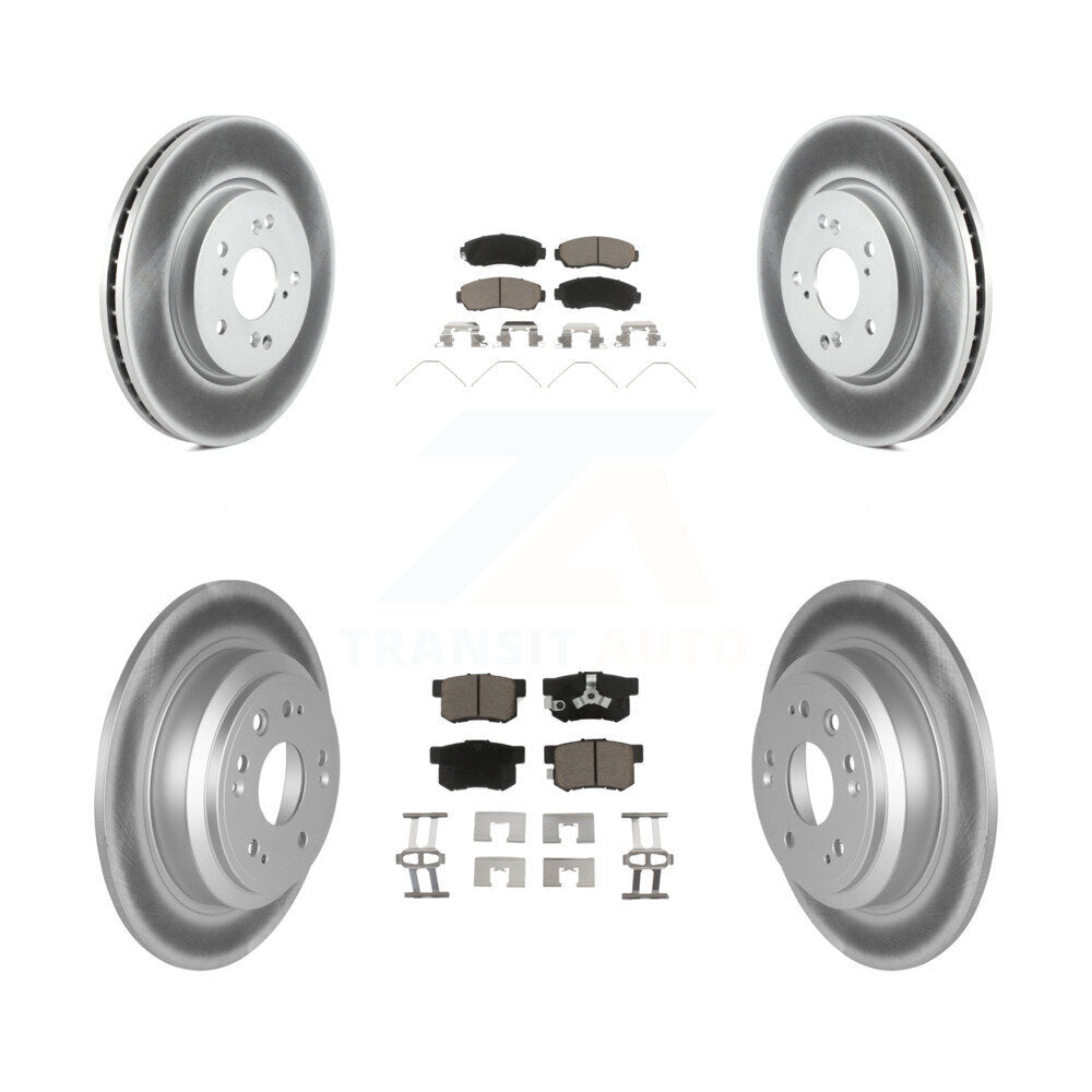 [Avant + Arrière] Kit de disque (revêtu) et plaquette (céramique) de frein pour Honda Crosstour Accord KGC-101216