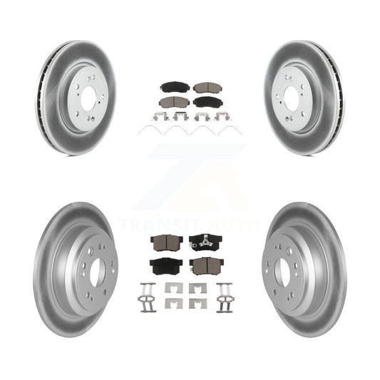 [Avant + Arrière] Kit de disque (revêtu) et plaquette (céramique) de frein pour Honda Crosstour Accord KGC-101216