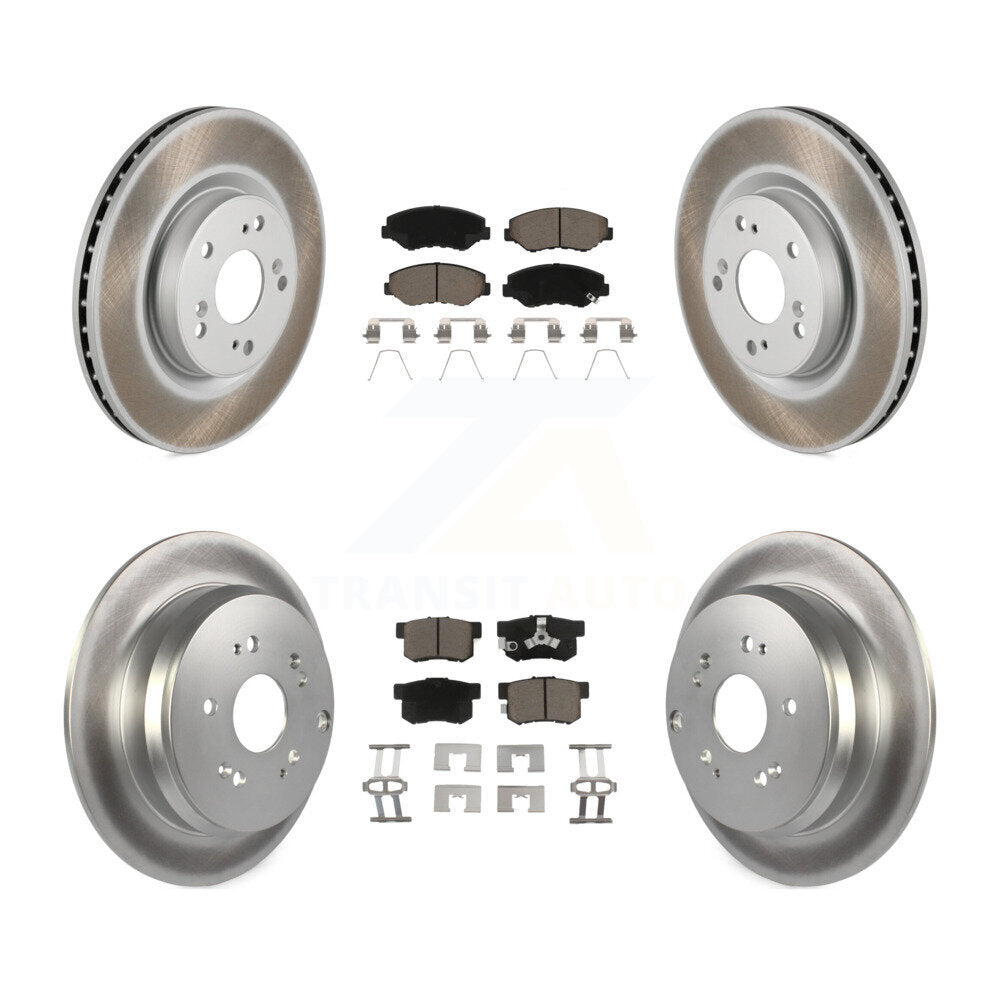[Avant + Arrière] Kit de disque (revêtu) et plaquette (céramique) de frein pour 2012-2016 Honda CR-V FWD KGC-101217