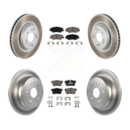 [Avant + Arrière] Kit de disque (revêtu) et plaquette (céramique) de frein pour 2012-2016 Honda CR-V FWD KGC-101217