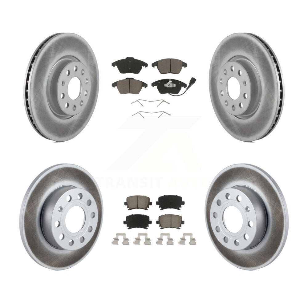 [Avant + Arrière] Kit de disque (revêtu) et plaquette (céramique) de frein pour 2008 Audi A3 Quattro KGC-101220