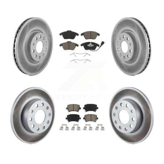 [Avant + Arrière] Kit de disque (revêtu) et plaquette (céramique) de frein pour 2008 Audi A3 Quattro KGC-101220