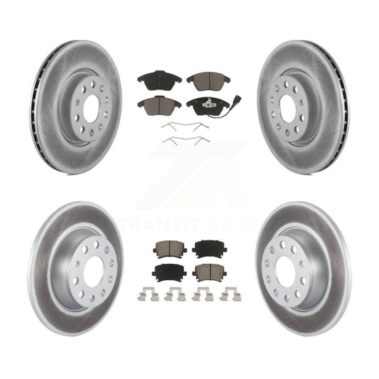 [Avant + Arrière] Kit de disque (revêtu) et plaquette (céramique) de frein pour Volkswagen Passat GTI Eos Audi A3 Quattro Golf KGC-101221