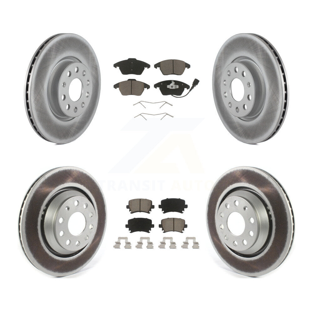 [Avant + Arrière] Kit de disque (revêtu) et plaquette (céramique) de frein pour 2009-2010 Volkswagen Passat CC avec 312mm Diameter Rotor KGC-101223