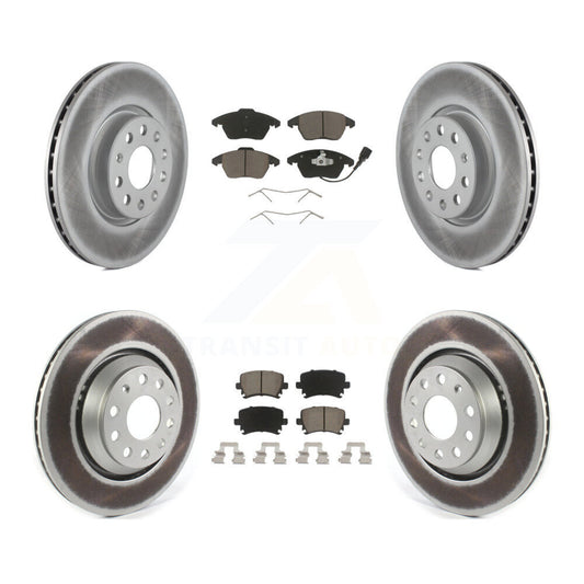 [Avant + Arrière] Kit de disque (revêtu) et plaquette (céramique) de frein pour 2009-2010 Volkswagen Passat CC avec 312mm Diameter Rotor KGC-101223