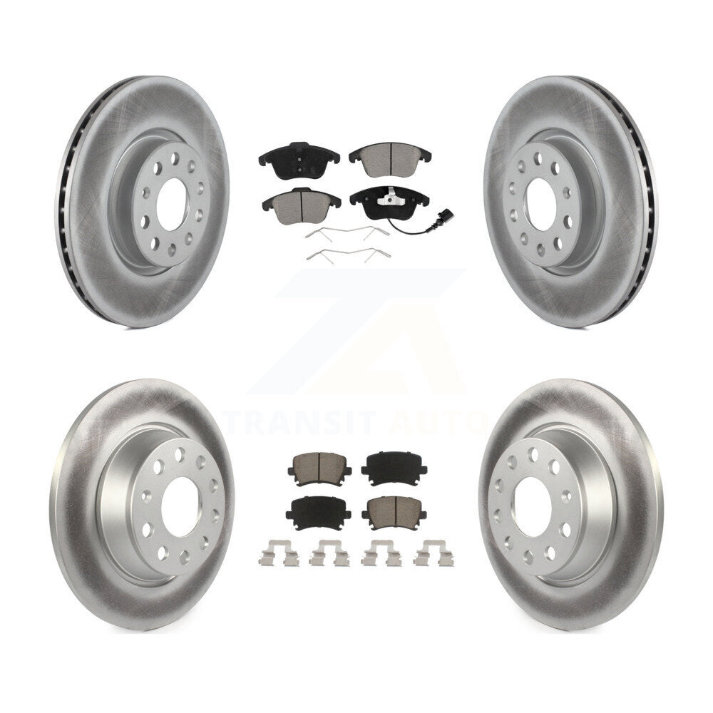 [Avant + Arrière] Kit de disque (revêtu) et plaquette (céramique) de frein pour Volkswagen Tiguan Audi Q3 Limited Quattro KGC-101225