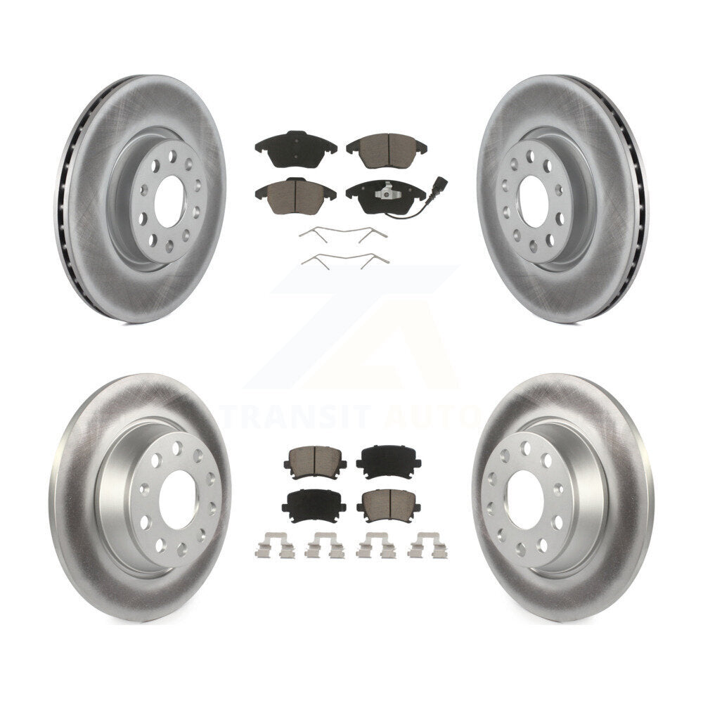 [Avant + Arrière] Kit de disque (revêtu) et plaquette (céramique) de frein pour Volkswagen CC GTI Passat Audi A3 Quattro KGC-101226