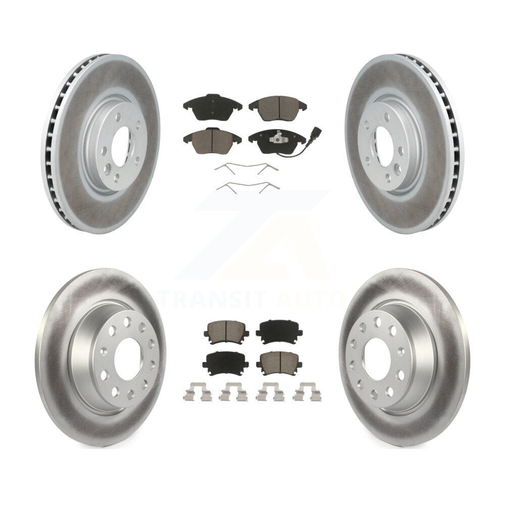 [Avant + Arrière] Kit de disque (revêtu) et plaquette (céramique) de frein pour Volkswagen CC avec 340mm Diameter Rotor KGC-101227