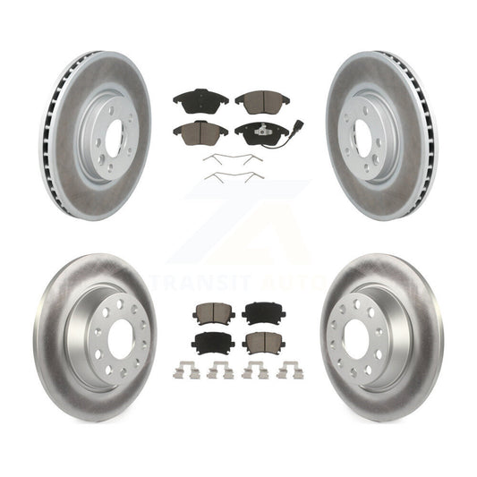 [Avant + Arrière] Kit de disque (revêtu) et plaquette (céramique) de frein pour Volkswagen CC avec 340mm Diameter Rotor KGC-101227