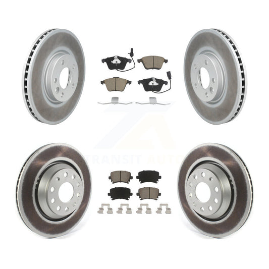 [Avant + Arrière] Kit de disque (revêtu) et plaquette (céramique) de frein pour Volkswagen CC avec 340mm Diameter Rotor KGC-101228