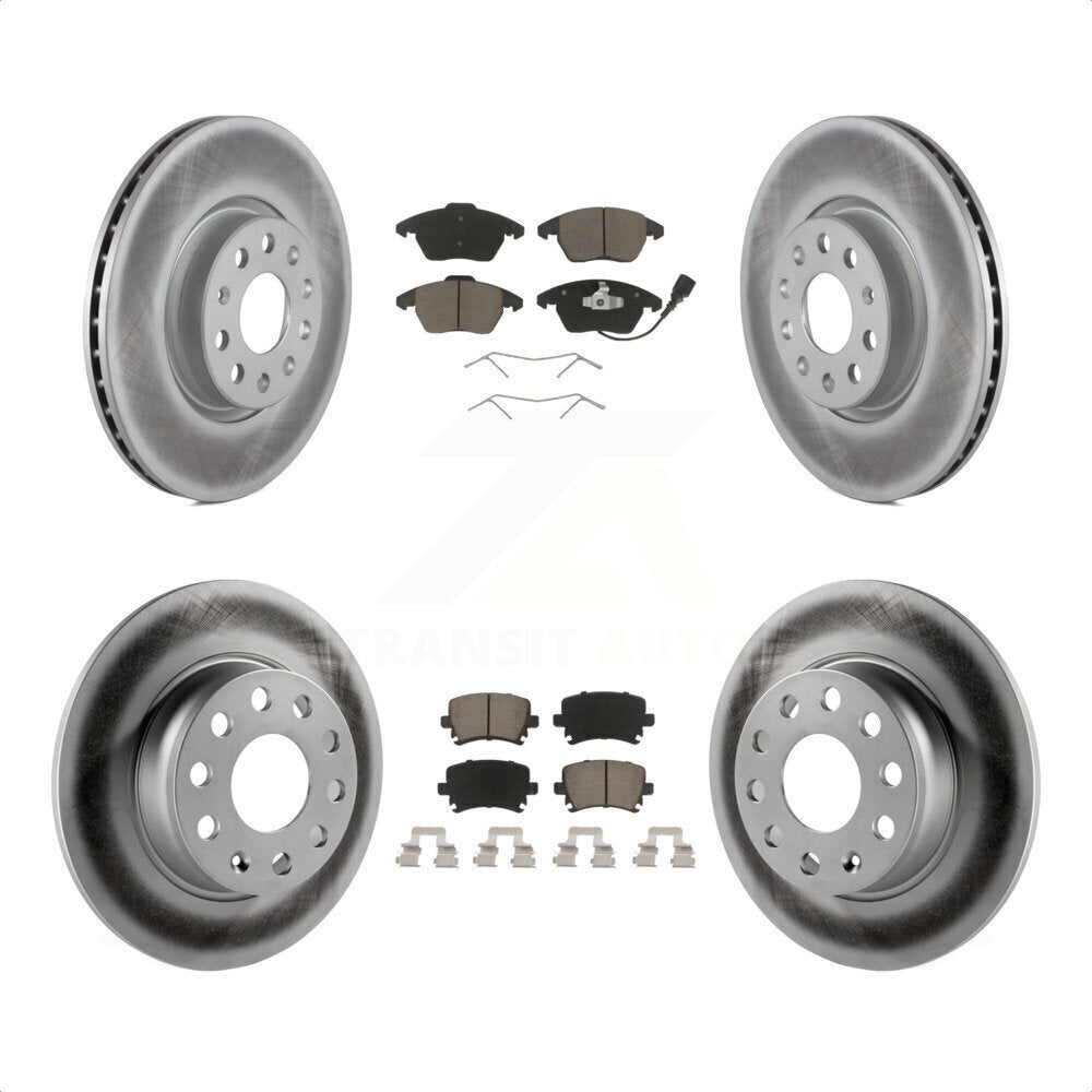 [Avant + Arrière] Kit de disque (revêtu) et plaquette (céramique) de frein pour 2011 Volkswagen GTI KGC-101230 par Transit Auto
