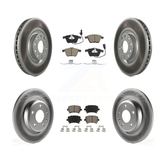 [Avant + Arrière] Kit de disque (revêtu) et plaquette (céramique) de frein pour 2009 Audi A4 Quattro Convertible avec 300mm Diameter Rotor KGC-101232