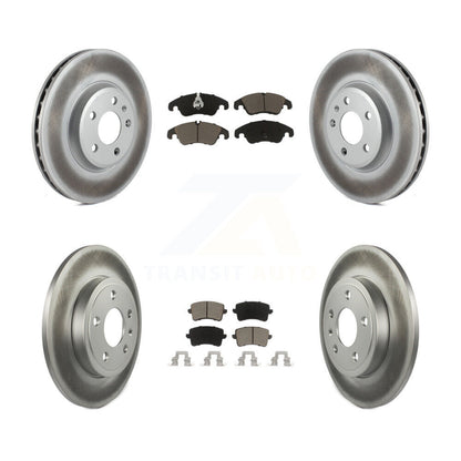 [Avant + Arrière] Kit de disque (revêtu) et plaquette (céramique) de frein pour 2009 Audi A4 Quattro Sedan Wagon avec 288mm Diameter Rotor KGC-101233