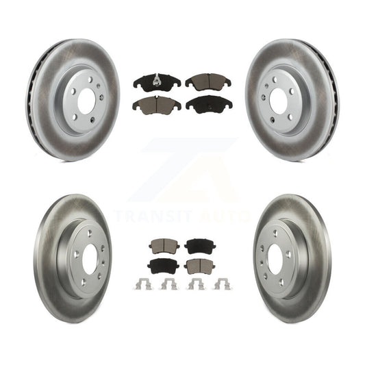 [Avant + Arrière] Kit de disque (revêtu) et plaquette (céramique) de frein pour 2009 Audi A4 Quattro Sedan Wagon avec 288mm Diameter Rotor KGC-101233