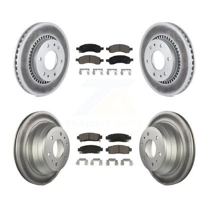 [Avant + Arrière] Kit de disque (revêtu) et plaquette (céramique) de frein pour Chevrolet Trailblazer GMC Envoy Buick Rainier Isuzu Ascender KGC-101234