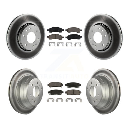 [Avant + Arrière] Kit de disque (revêtu) et plaquette (céramique) de frein pour Chevrolet Trailblazer GMC Envoy EXT XL Buick Rainier Saab 9-7x Isuzu Ascender KGC-101235