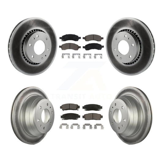[Avant + Arrière] Kit de disque (revêtu) et plaquette (céramique) de frein pour Chevrolet Trailblazer GMC Envoy EXT XL Buick Rainier Saab 9-7x Isuzu Ascender KGC-101235
