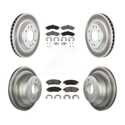 [Avant + Arrière] Kit de disque (revêtu) et plaquette (céramique) de frein pour Chevrolet Trailblazer GMC Envoy Buick Rainier Oldsmobile Bravada Isuzu Ascender KGC-101236