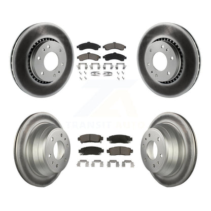 [Avant + Arrière] Kit de disque (revêtu) et plaquette (céramique) de frein pour Chevrolet Trailblazer GMC EXT Envoy XL Buick Rainier XUV SSR Isuzu Ascender Saab 9-7x KGC-101237