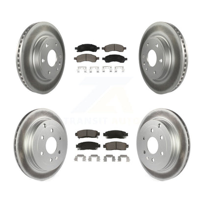 [Avant + Arrière] Kit de disque (revêtu) et plaquette (céramique) de frein pour Chevrolet Traverse GMC Acadia Buick Enclave Saturn Outlook Limited KGC-101238