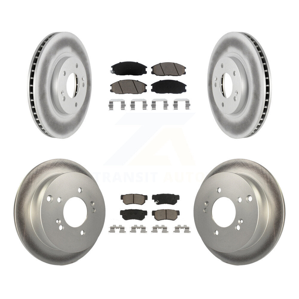 [Avant + Arrière] Kit de disque (revêtu) et plaquette (céramique) de frein pour 2001-2006 Hyundai Santa Fe avec 294mm Diameter Rotor KGC-101243